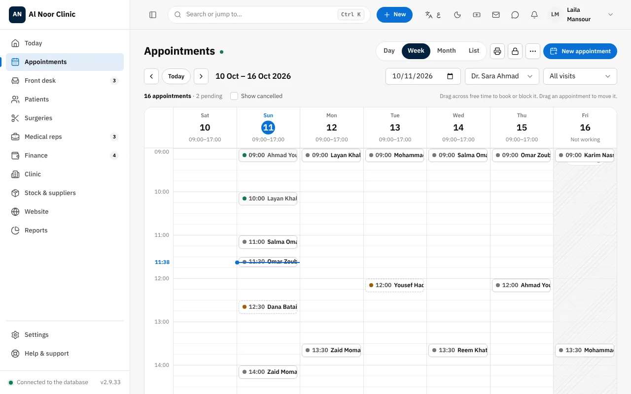 Appointments & front desk